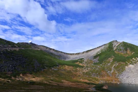 登山道と天文台