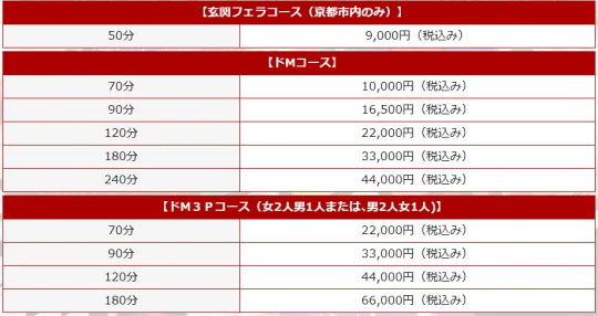 ドMバスターズの料金