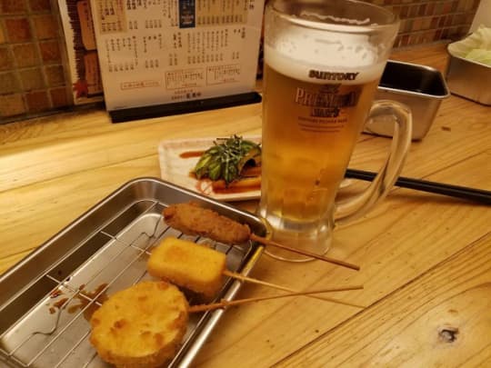 串カツとビール