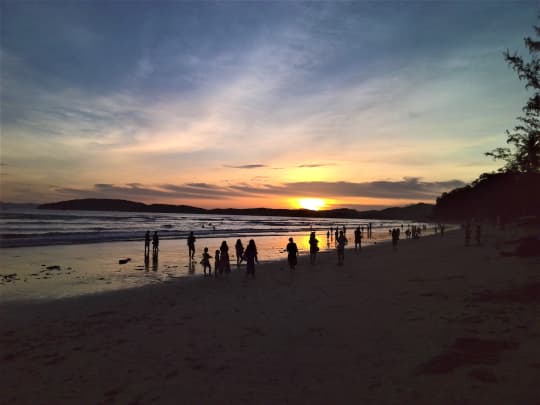 クラビのアオナンビーチの夕日