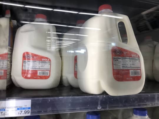 アメリカのミルク