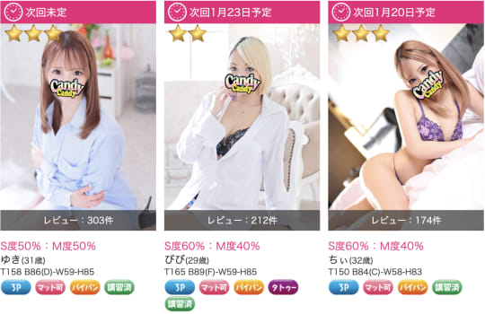 Candy×Candyの女の子一覧