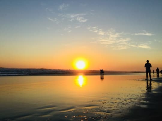 サヌールビーチの夕暮れ