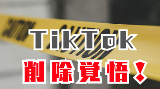 TikTok　削除覚悟
