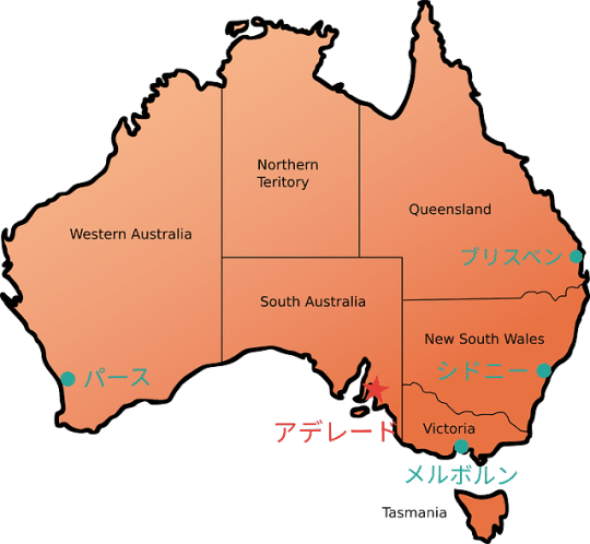 オーストラリアの地図