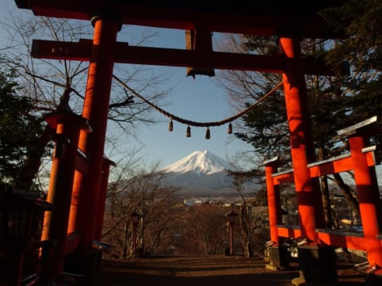 富士山　新倉山鳥居