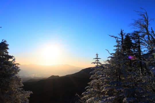 天狗岳での夜明け