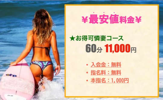 新潟可憐妻倶楽部の料金表