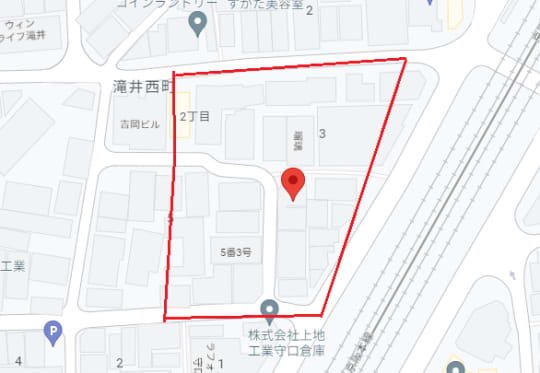 滝井新地のエリア