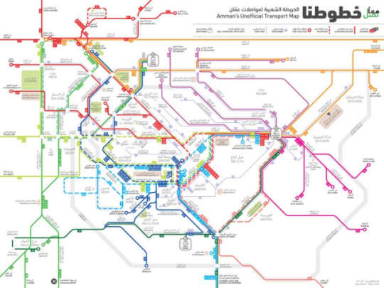 アンマンの大型バス路線図