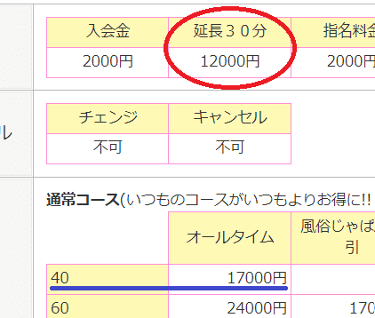 延長料についての画像