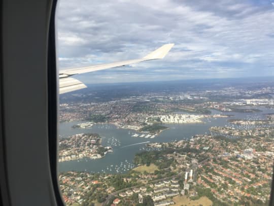 飛行機の中から見た景色