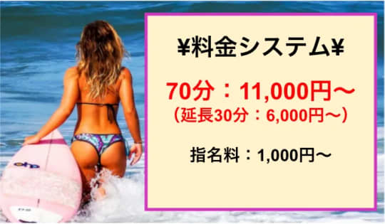 【SAZANKA SPA TOKYO】の料金表