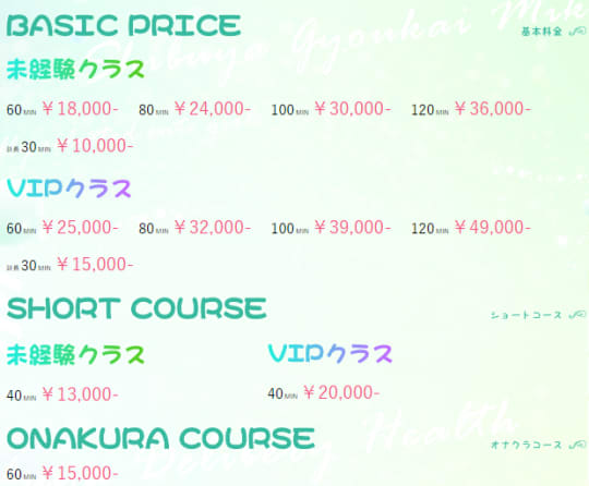 料金表