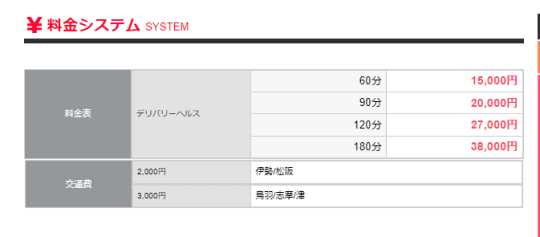 料金表