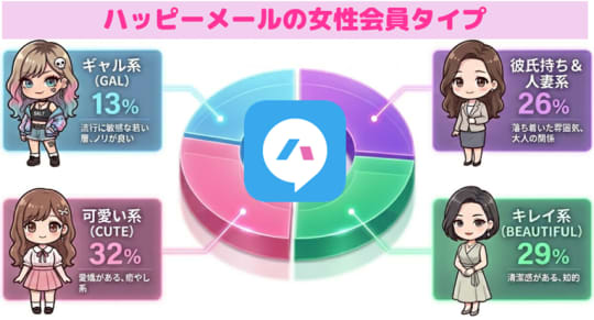 ハッピーメール　女性ユーザー　