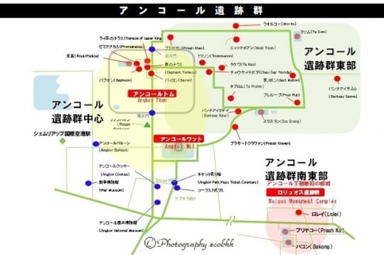 アンコール遺跡群の地図