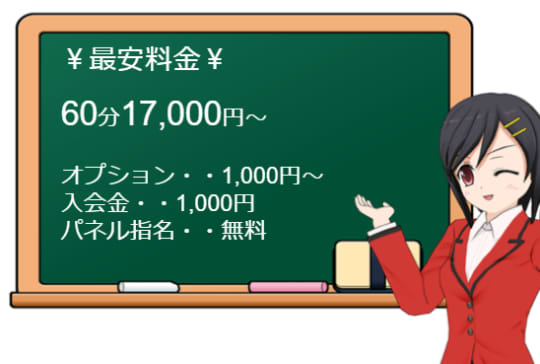 秘花梅田店の料金表