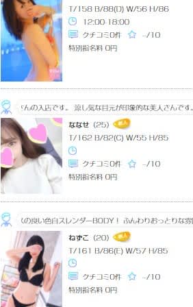 すごいエステ横浜店の女の子一覧