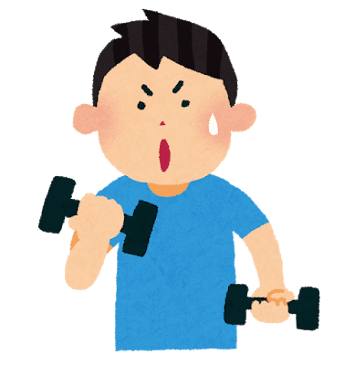 筋トレする男