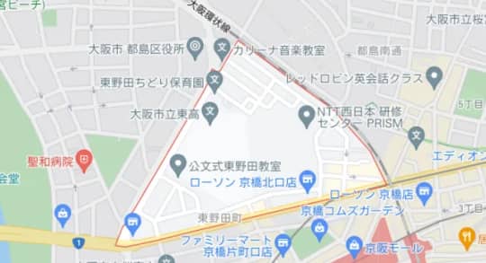 東野田町4丁目付近の地図