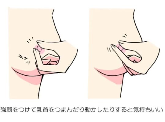 乳首に優しく触れる