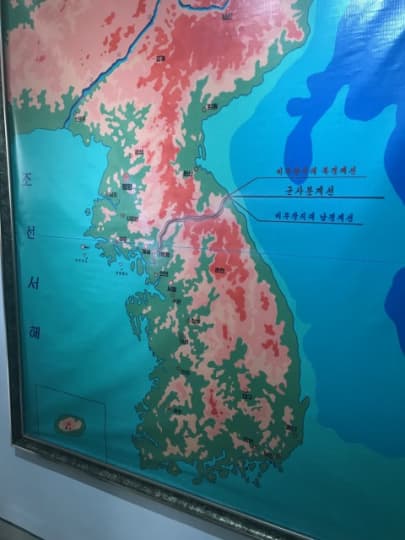 朝鮮半島の38度線地図