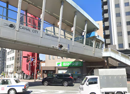 櫛田神社前駅の交差点