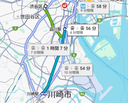 渋谷～堀之内の行き方