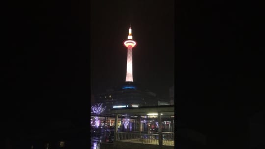 京都タワー消灯の瞬間