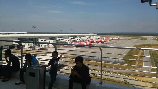 KLIA2屋外で唯一の喫煙所