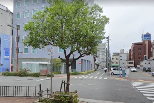 公園の北側の道路