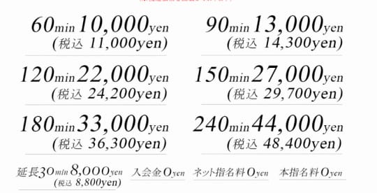 料金表