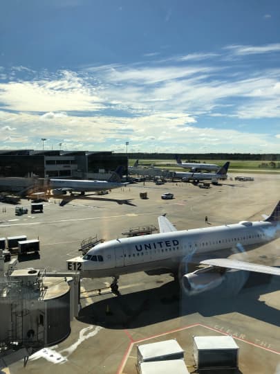 シカゴ空港の飛行機