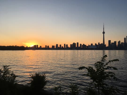 トロントアイランドからの夕日