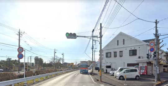 上三川街道に続く交差点