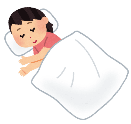 寝る女性