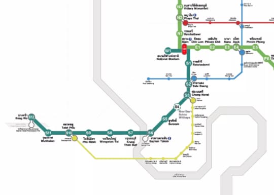 BTSシーロム線の路線図