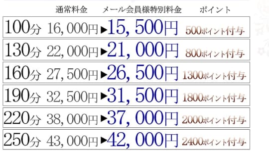 料金表