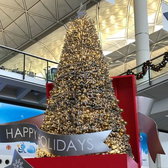 香港国際空港のクリスマスツリー