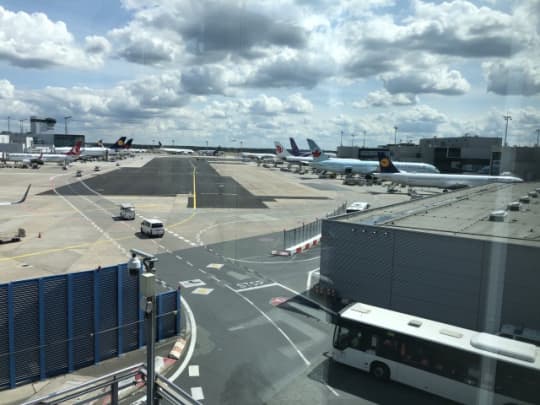 フランクフルト空港の飛行機