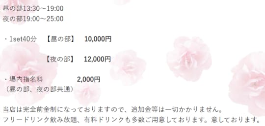 お店のコースやオプション