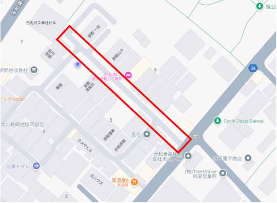 信太山新地の通りについて