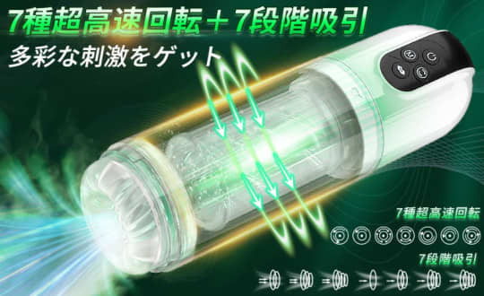 3種吸い挟みｘ4種振動 電動オナホール