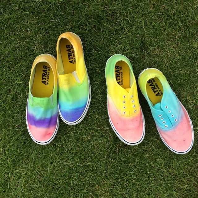 スニーカーを染める方法 100均アイテム コーヒー ペン 墨汁