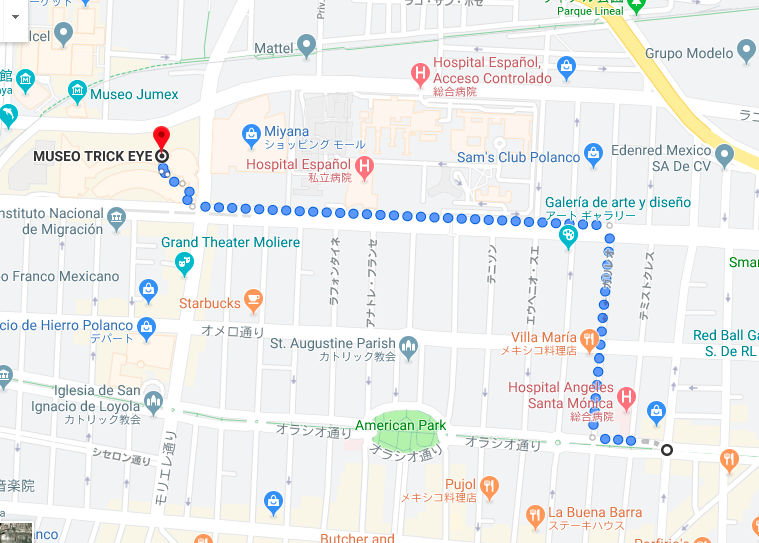 メキシコシティ Trickeye美術館周辺地図