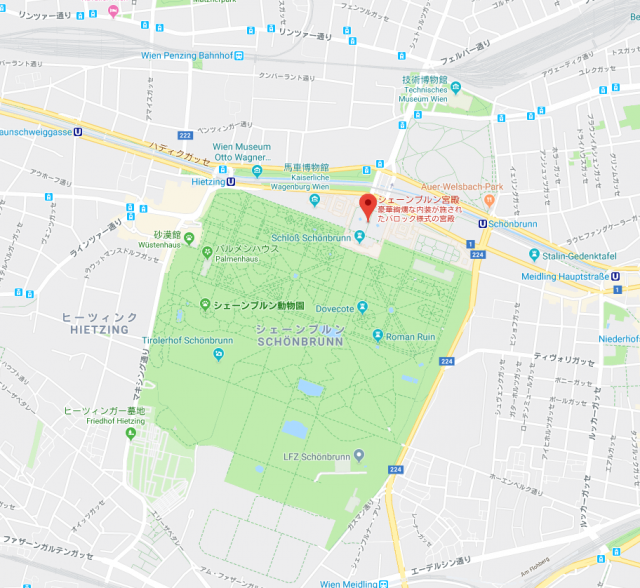 ウィーン シェーンブルン宮殿 地図