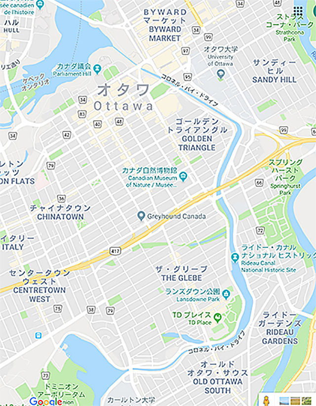 カナダ オタワ グリーブ地区周辺地図