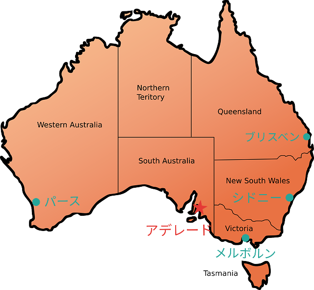 オーストラリアの地図