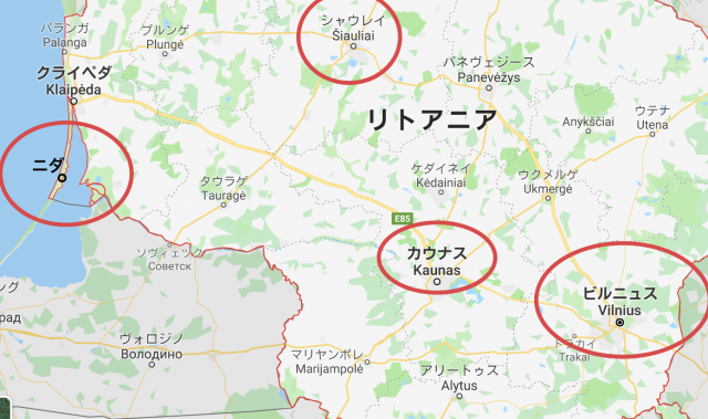 リトアニアの地図